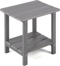 Apolimi Adirondack Outdoor Side Table, 2-Tier Sturdy Patio End Table Weather Resistant, 16.5" Solid Side Table for Patio, Pool, Porch