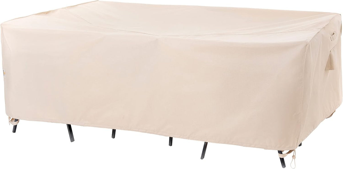 F&J Outdoors Patio Furniture Covers, Beige, 86"W x 44"D x 27.5"H