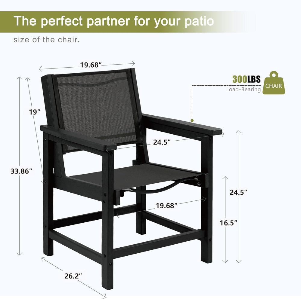 LZRS Dining Chairs,HDPE Outdoor Chairs Set of 4, All Wather Heavy Duty with C...