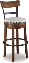 Signature Design by Ashley Valebeck Swivel Bar Stool with Back, 30 in