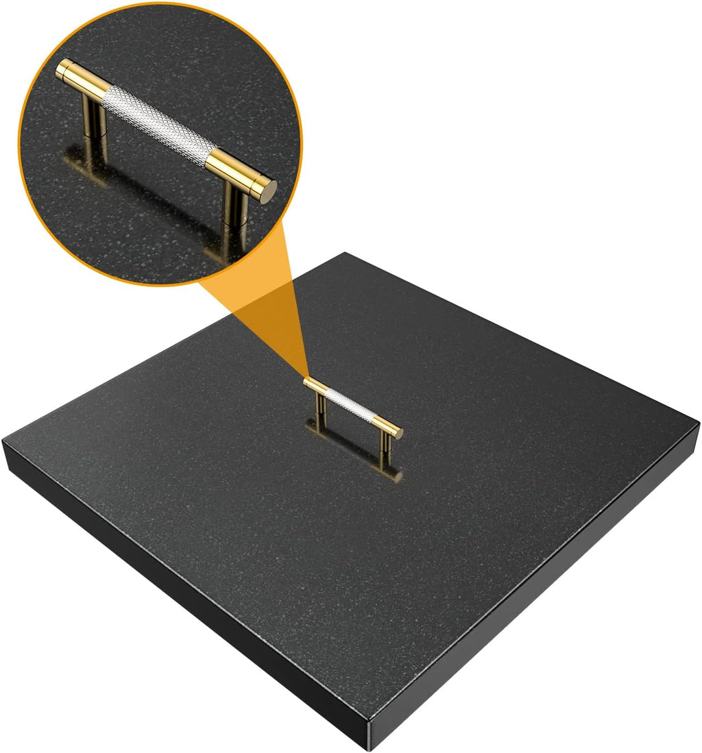 Fire Pit Burner Cover Square for 18 x 18 Inches Linear Drop-in Burner Pan, Fire Pit Lid, Multiple Sizes and Shapes Available,Porcelain-Enameled Steel(21" x 21" Square)
