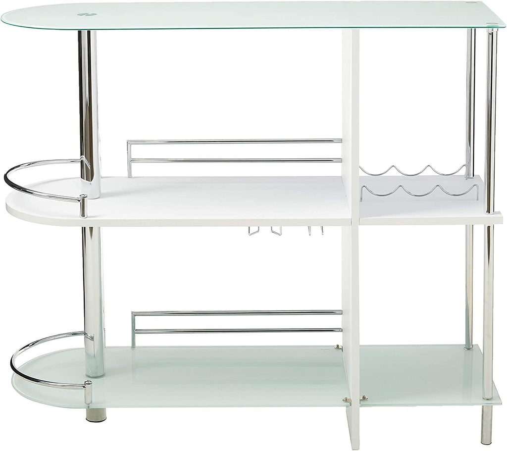 kings brand furniture bar table with two tempered showing dimensions
