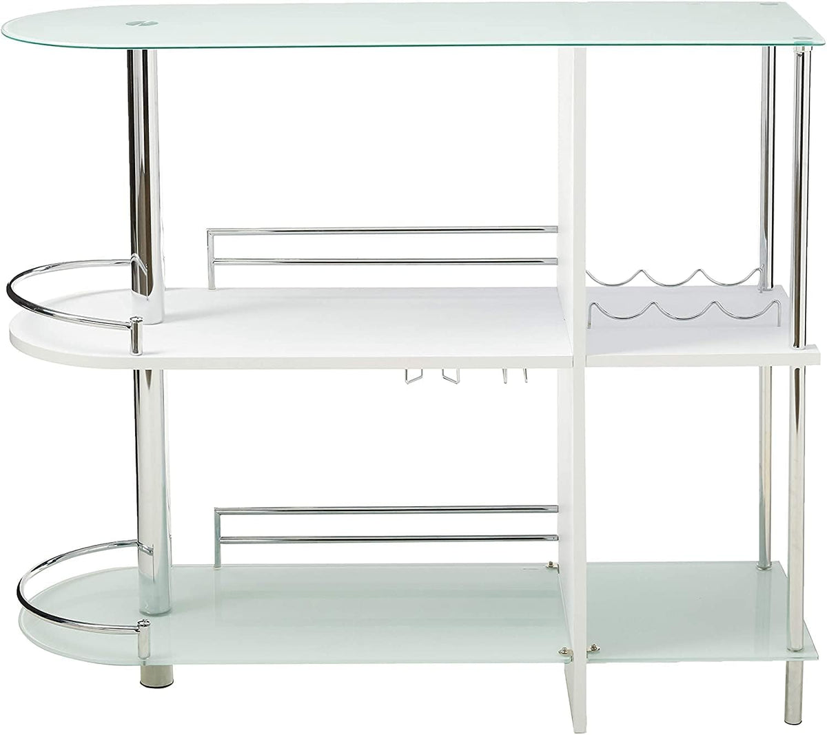kings brand furniture bar table with two tempered showing dimensions