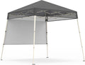 Tangkula 7x7 FT Pop Up Canopy with Center Lock & Sidewall, Gray