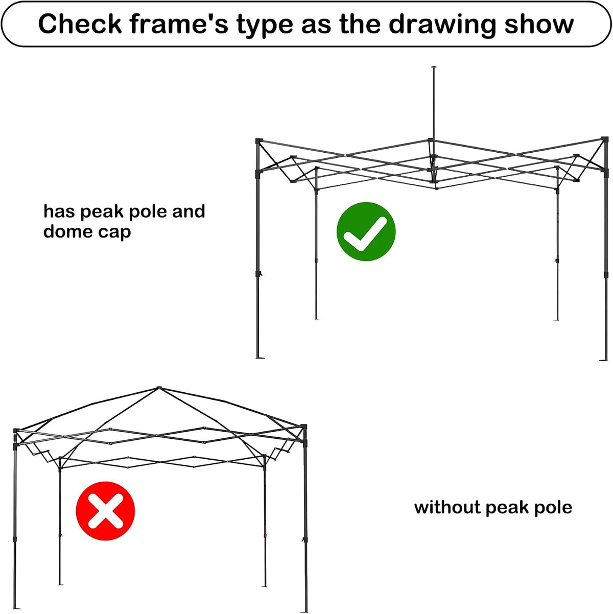 10x10 Canopy Replacement Top,Pop Up Tent Cover for Straight Leg Frame