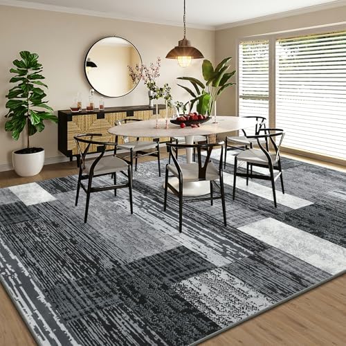 Large Area Rugs, Modern Geometric Patchwork Floor Decor Rockwood Collection