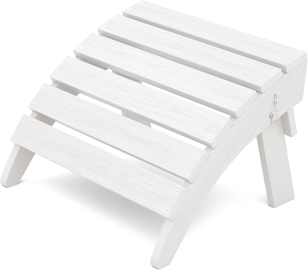 KINGYES Folding Adirondack Ottoman for Adirondack Chair, White