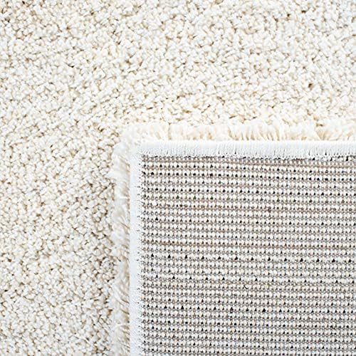 SAFAVIEH Milan Shag Collection Runner Rug - 2' x 6', Ivory, Solid Design, Non-Shedding & Easy to Clean, Plush Thick Pile, Ideal for Hallway, Foyer, Bedroom (SG180-1212)
