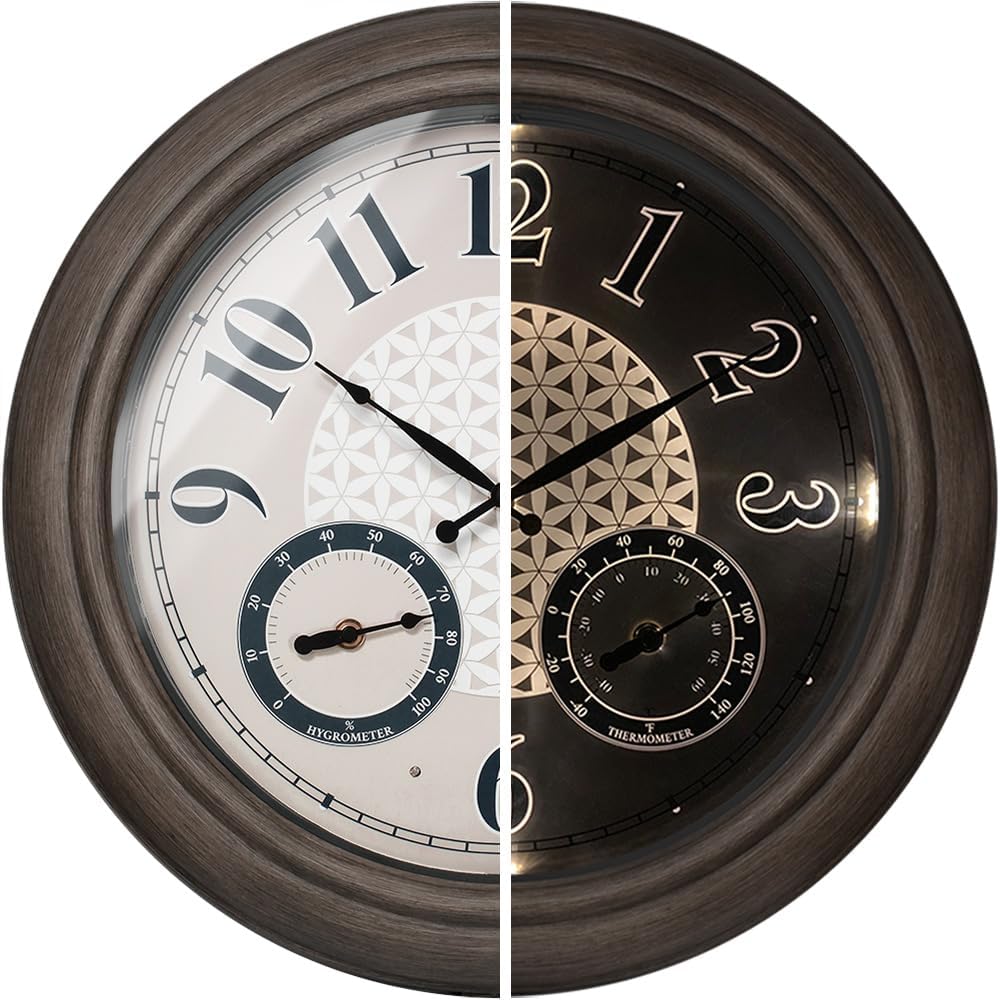 Presentime 18 Inch Illuminated Outdoor Clock