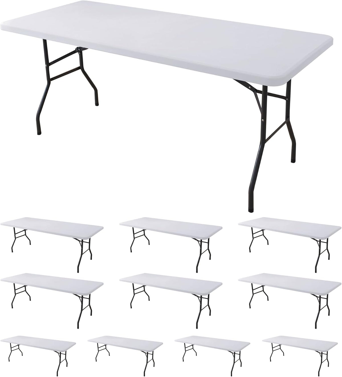 Fitted Tablecloth for 8 Foot Rectangle Tables-White Picnic Table Covers