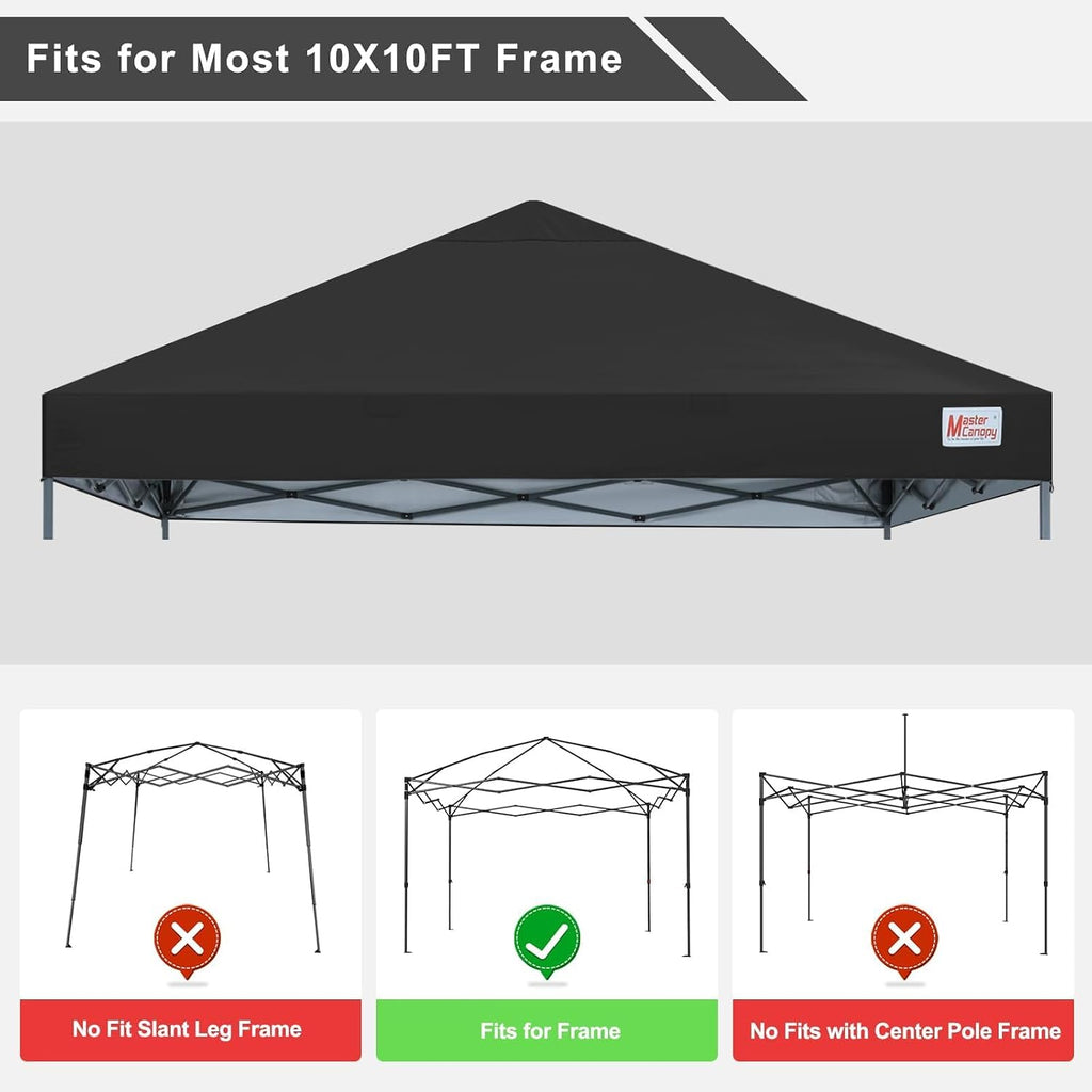 mastercanopy 10x10 replacement pop up canopy top all, close-up detail