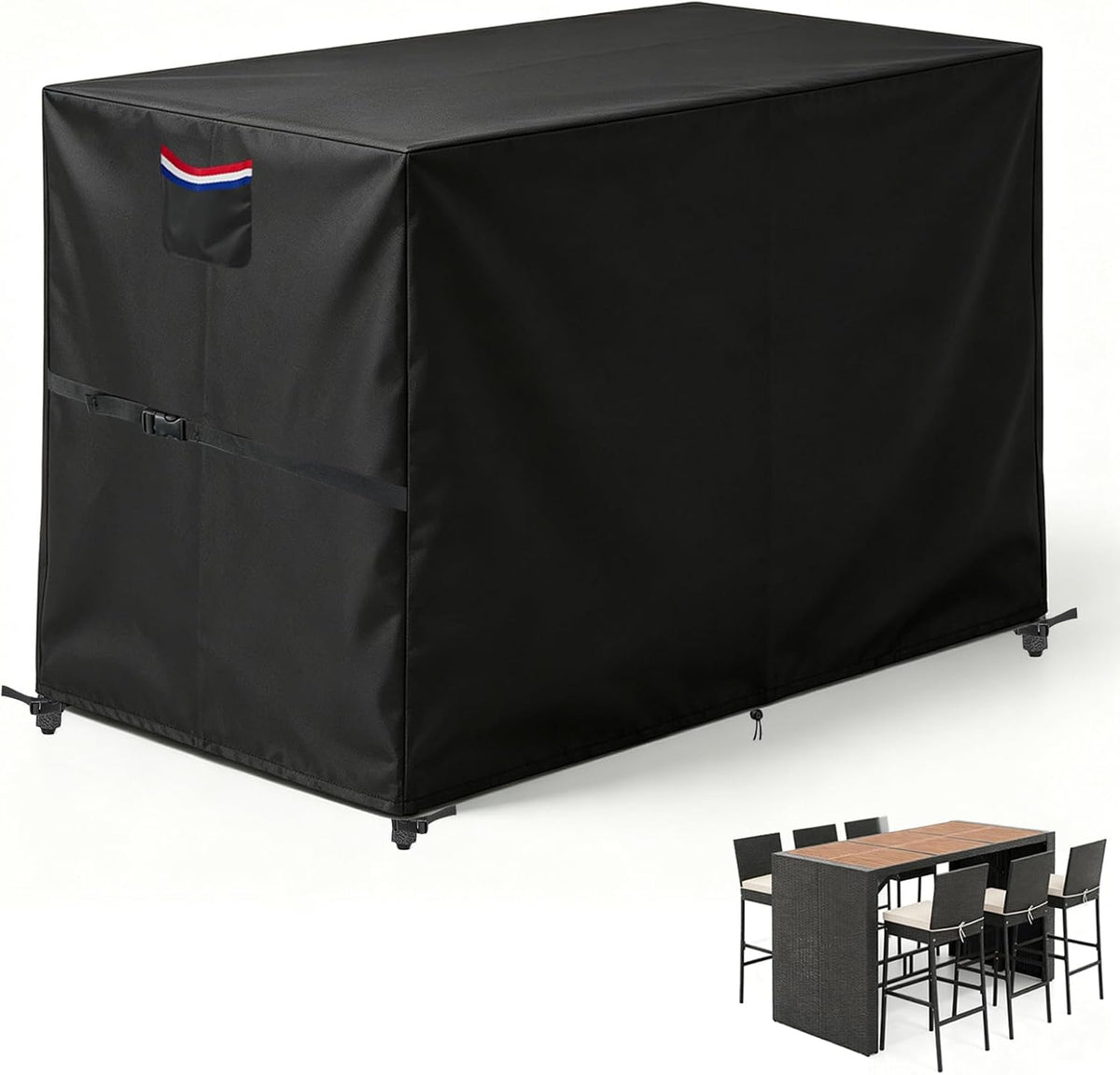 Outdoor Bar Cover for Yaheetech Tangkula 7Pcs Patio Wicker Bar Dining Set