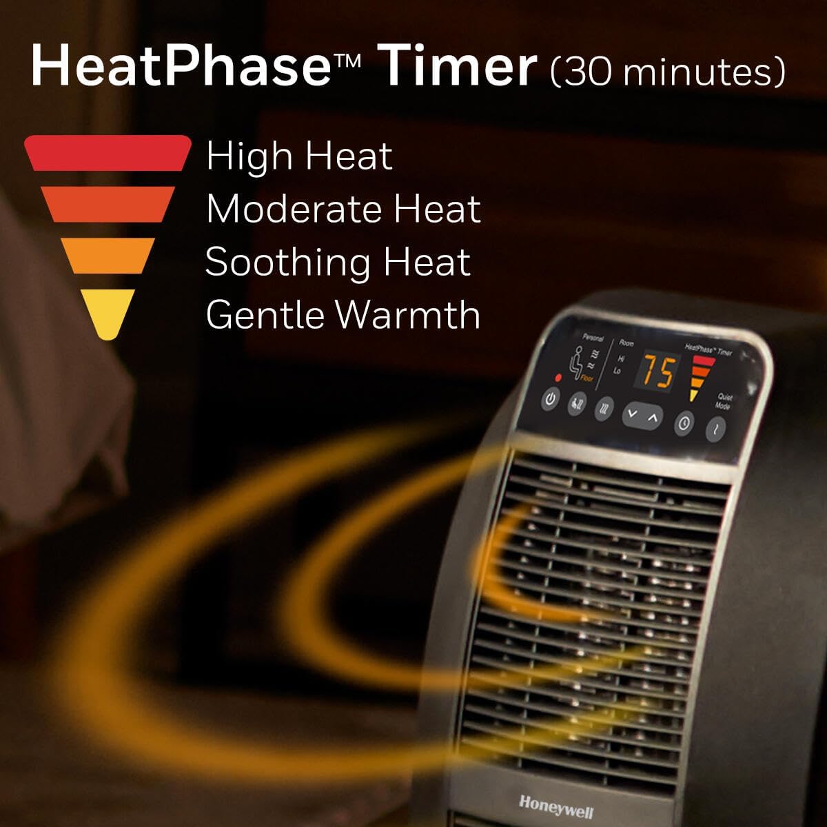 Honeywell HeatGenius Ceramic Heater, Black – Easy to Use Space Heater with Multi-Directional Heating, Digital Controls and Programmable Thermostat