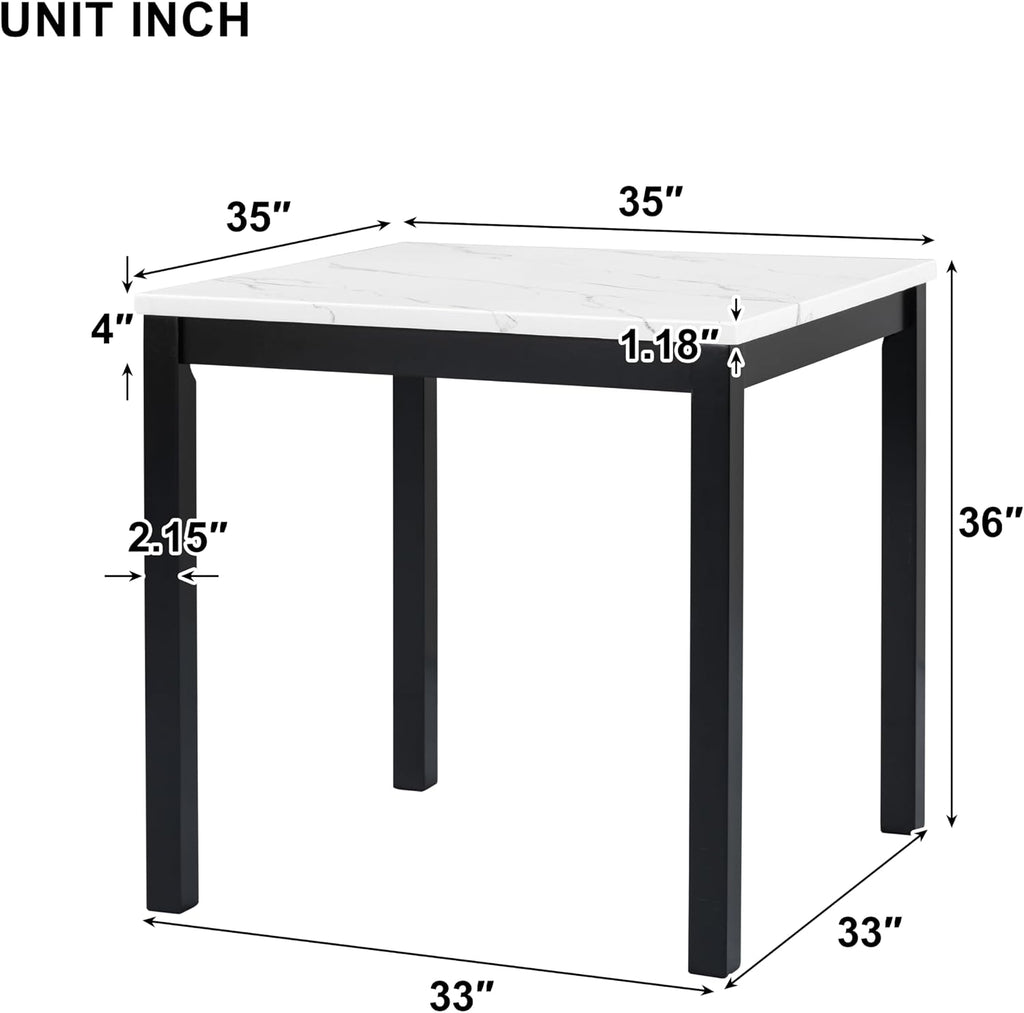 RuiSiSi 5-Piece Counter Height Dining Table Set for 4, Black