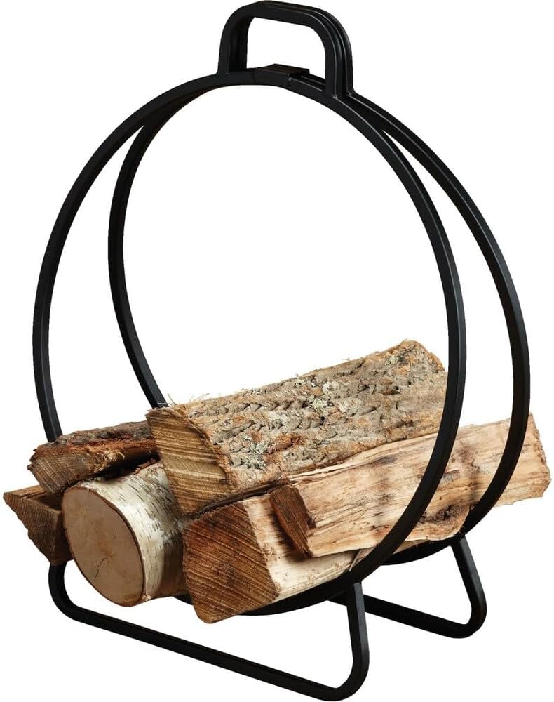 Home Impressions Wrought Iron 20 In. W x 20 In. H Baked-On Black Polyurethane Fireplace Log Holder - 1 Each