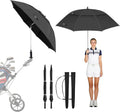 2 Pack 53.2" Double Canopy Golf Umbrellas, 360°Adjustable Golf Umbrella, Windproof Waterproof Large Umbrella for Outdoor Sports