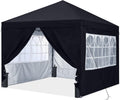 ABCCANOPY 10x10 Pop Up Canopy Tent, Enclosed with Zippered Walls, Black