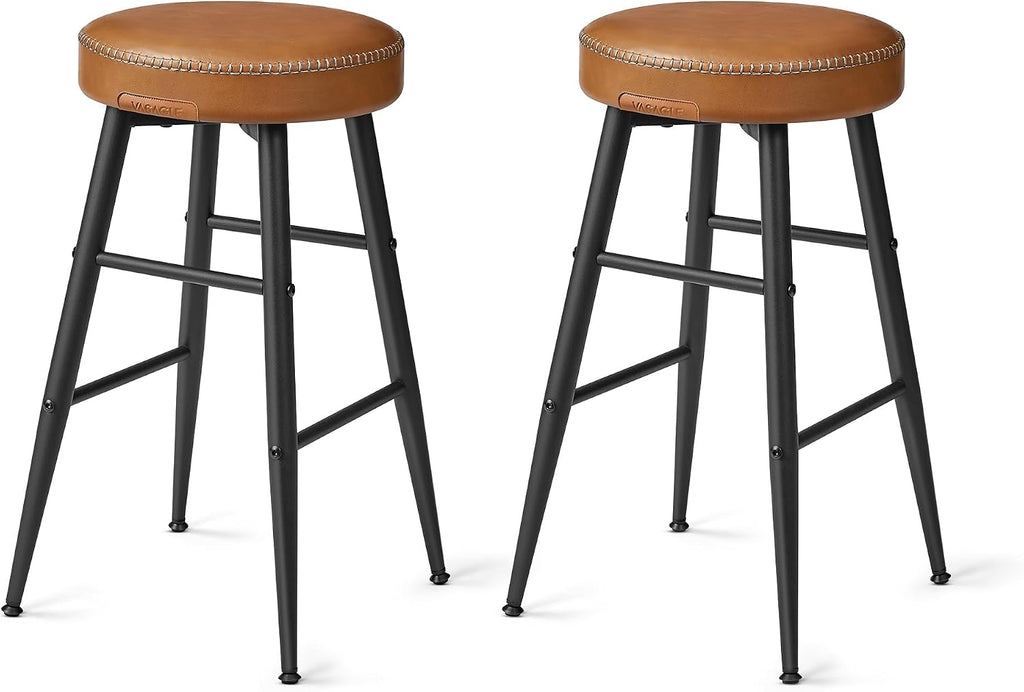 VASAGLE Bar Stools Set of 2, Kitchen Counter Stools, 24.8-Inch Tall