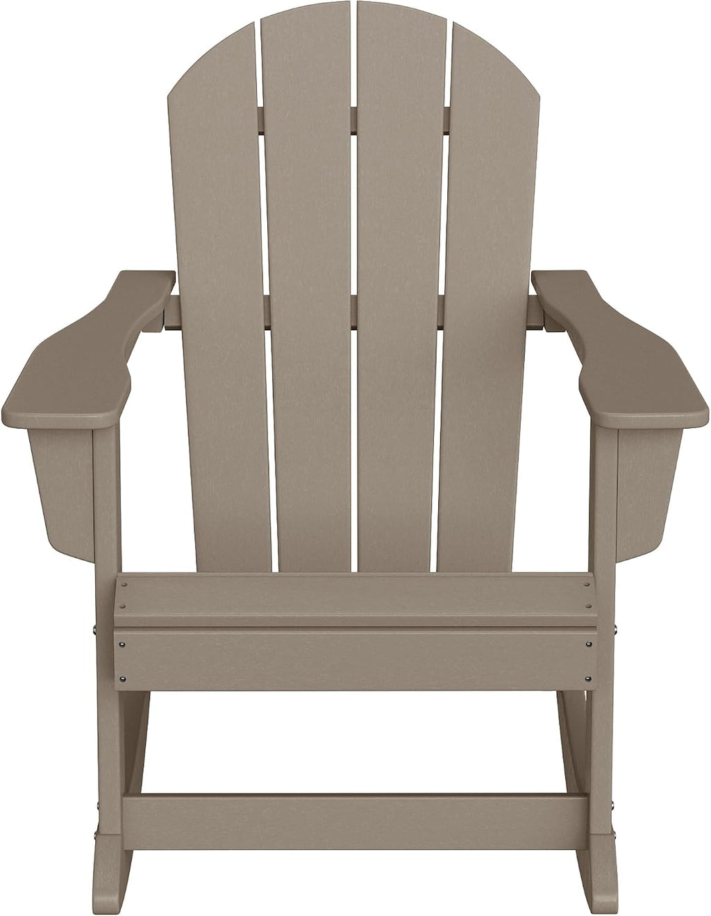 HDPE Laguna Outdoor Rocking Poly Adirondack Chair, Weathered Wood