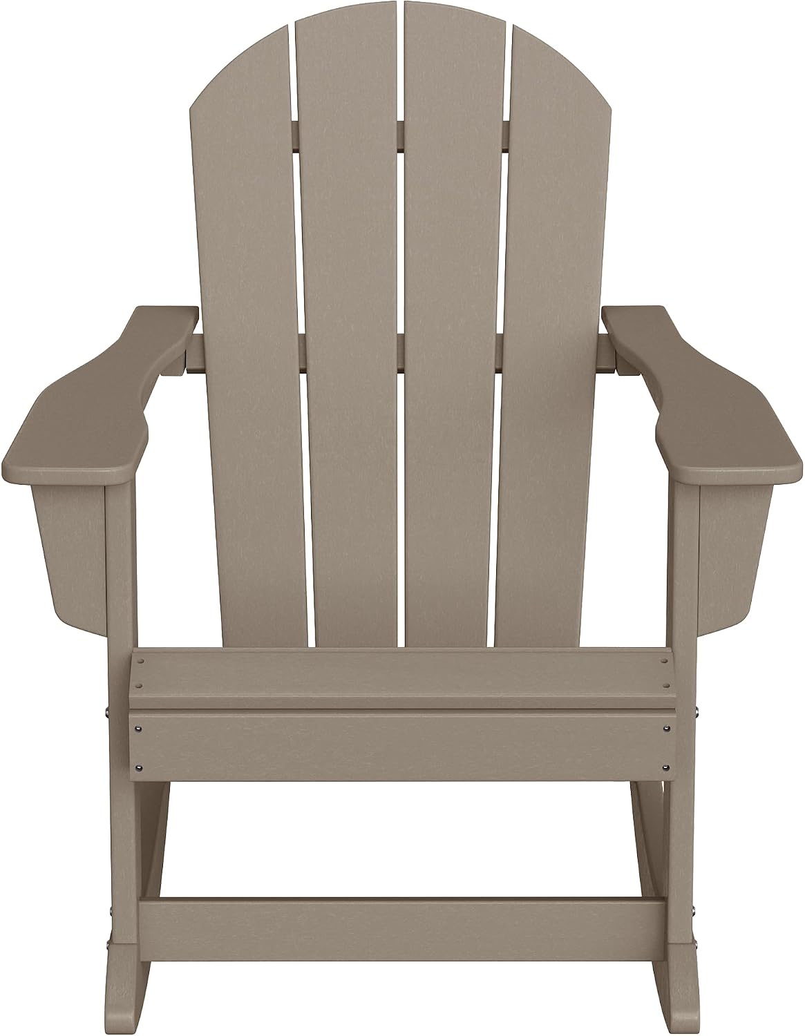 HDPE Laguna Outdoor Rocking Poly Adirondack Chair, Weathered Wood