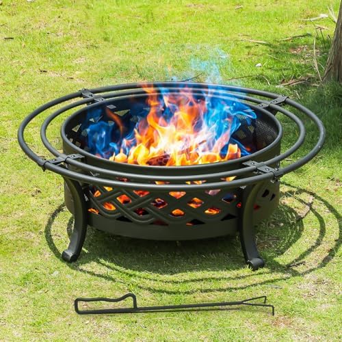 panovue 36 inch outdoor fire pit with 2 shown in use