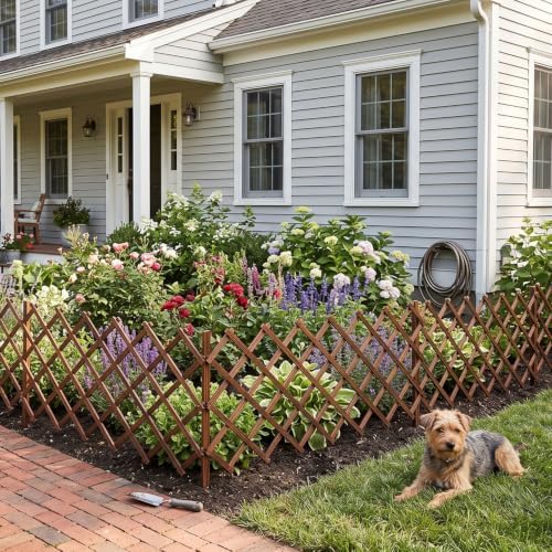 Avalution Decorative Garden Fence Outdoor,Total 12in(H) x 11.6 ft(L) 2 Pack