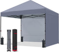 COOSHADE Pop Up Canopy Tent with 2 Sidewalls, 8x8, Grey