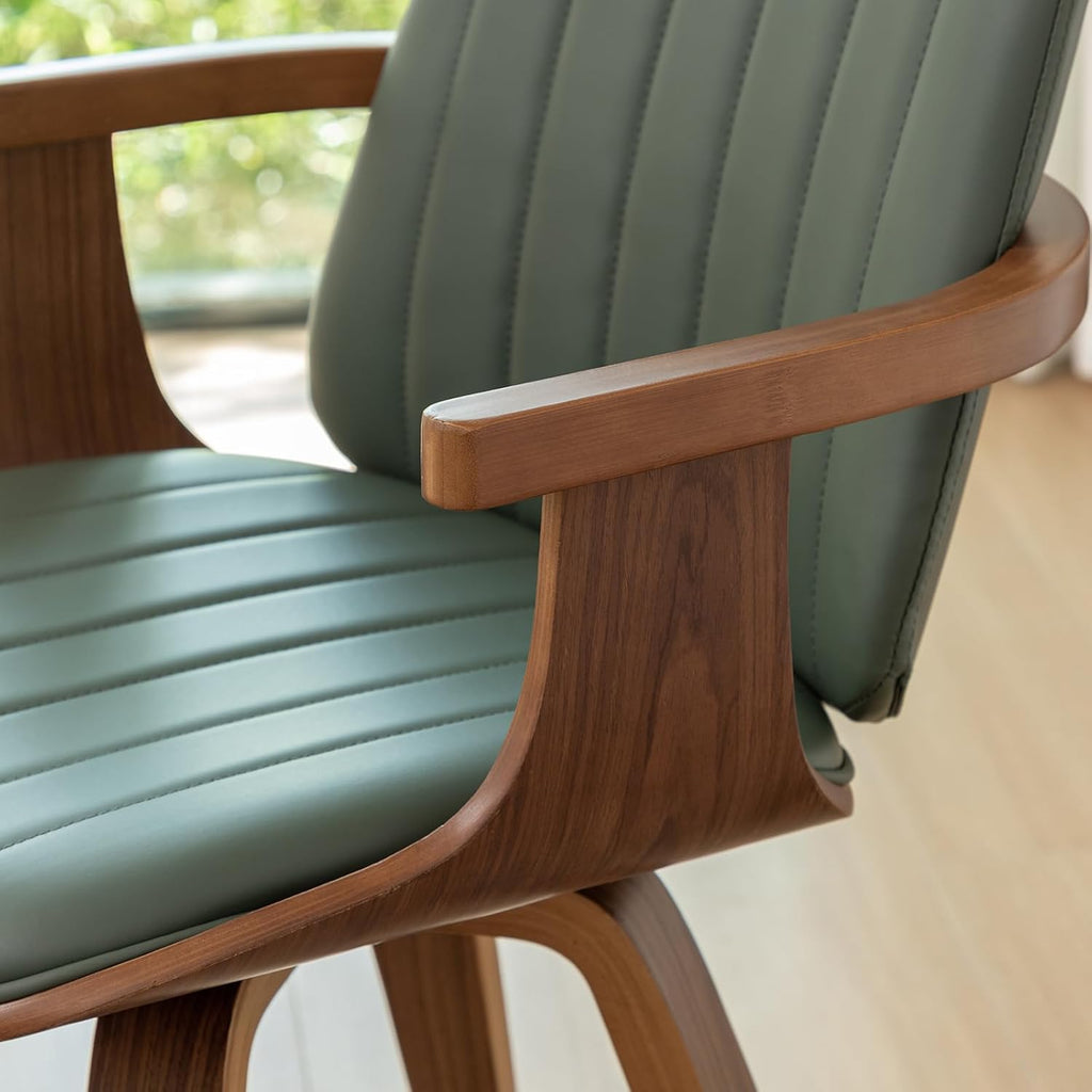 MCM dining Chairs, Faux Leather Dining Chairs with Walnut Craftsmanship