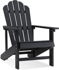 Psilvam Adirondack Chair,Poly Lumber Fire Pit Chair,Black