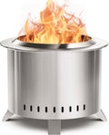 Verdeluxe 22 Inch Smokeless Fire Pit with Ash Pan Outdoor Stainless Steel