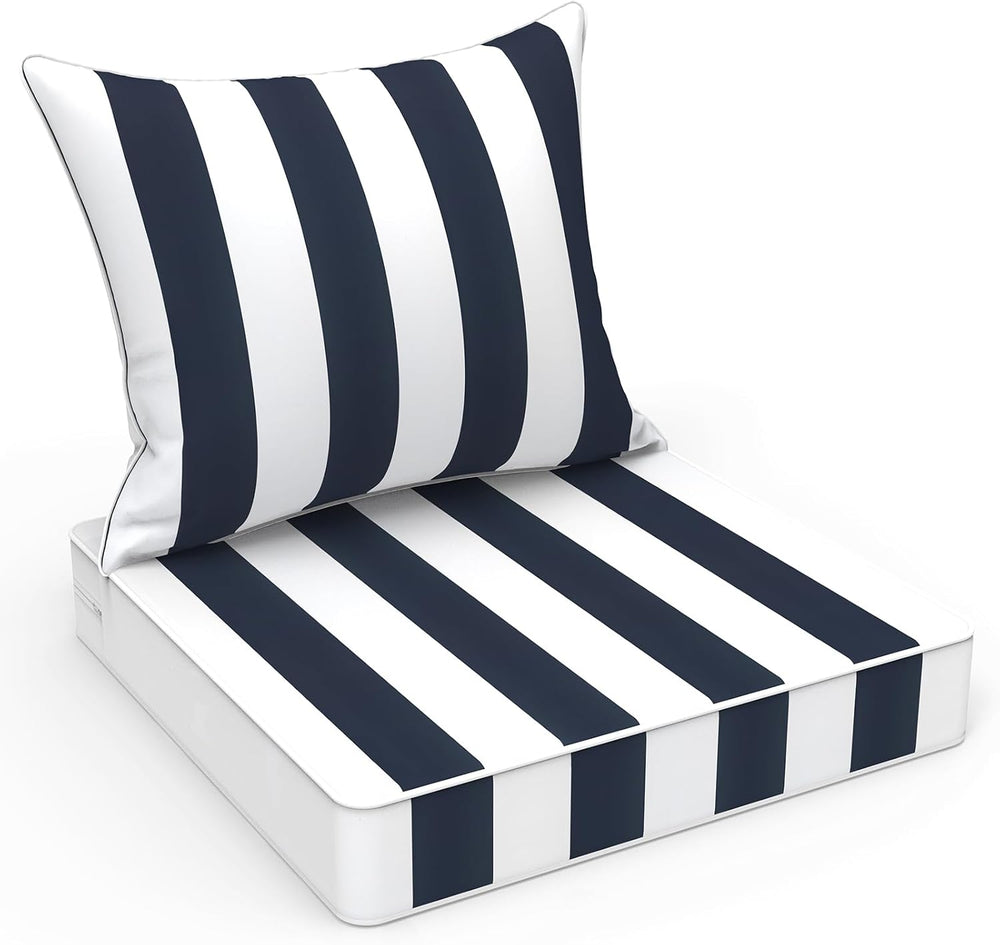 LVTXIII Outdoor/Indoor Deep Seat Cushion Patio Seat and Back Cushion Set All-...