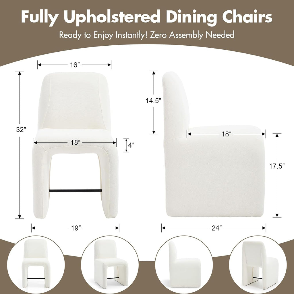 Hyfirm Upholstered Dining Chairs Set of 6, No Assembly Reception Chairs
