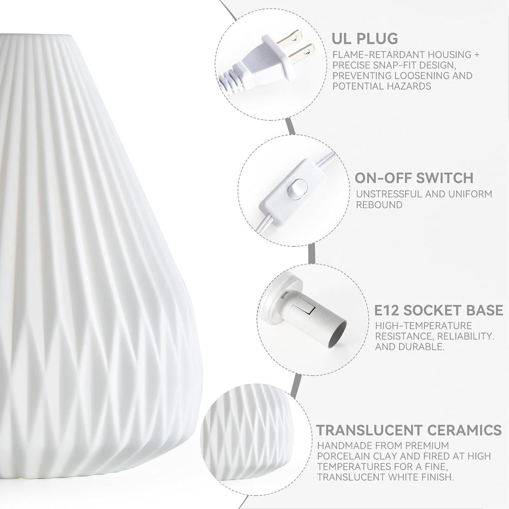 9.1" Decorative Ceramic Table Lamp Living Room,Bedroom,Corded,Bulb Included
