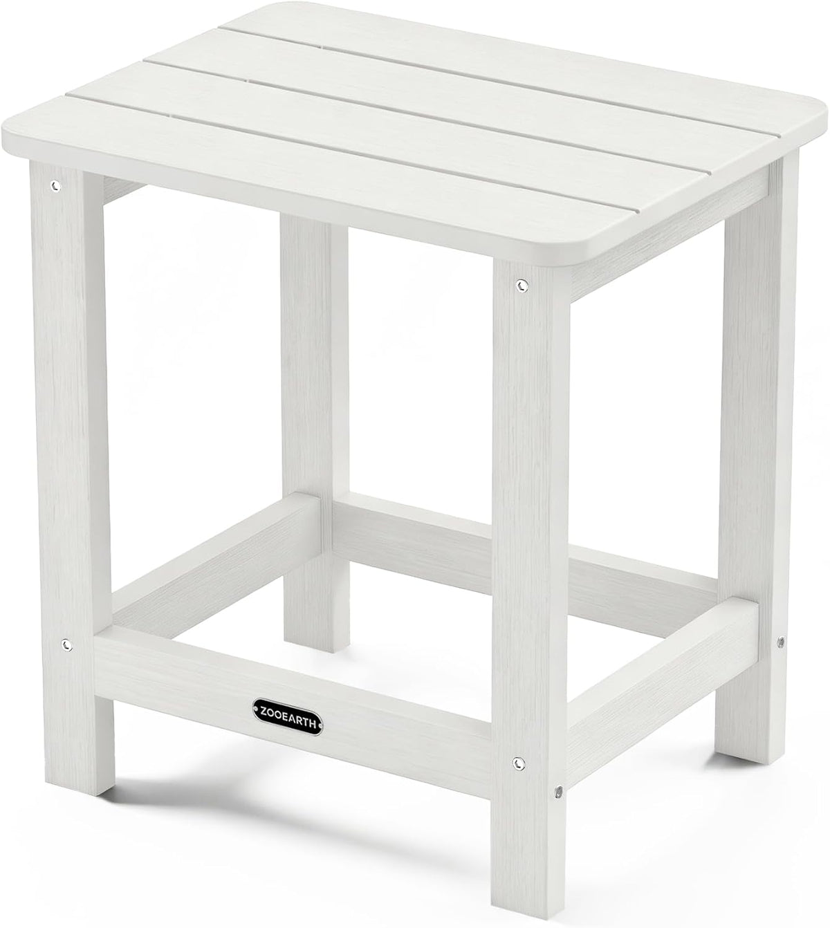 Square Outdoor Side Table, Patio End Table for Adirondack Chair, White