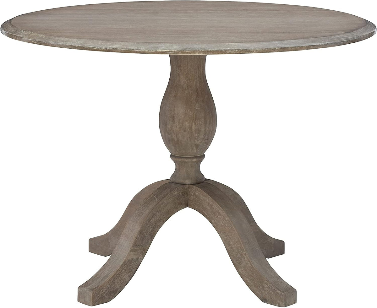 Linon Home Decor Mauro Antique Rustic Brown Drop Leaf Small Dining Table with Pedestal Base