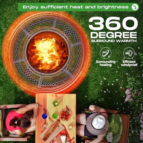 Panovue 47 Inch Outdoor Wood Burning Fire Pit with 2 Grills Extra Large