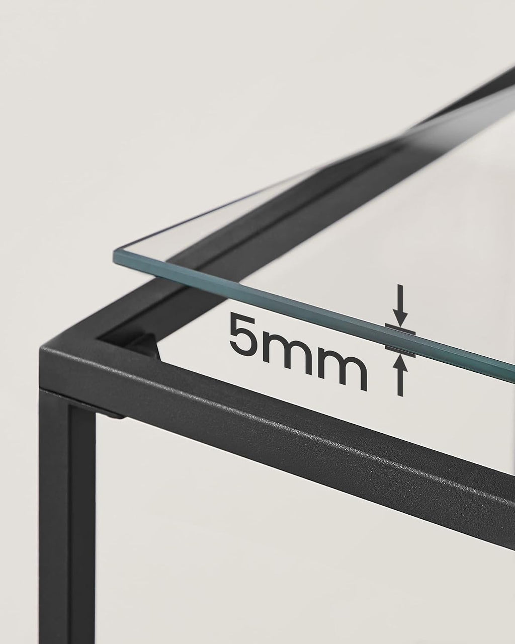 VASAGLE 39.4 Inchs Console Sofa Table, Tempered Glass, 2 Shelves