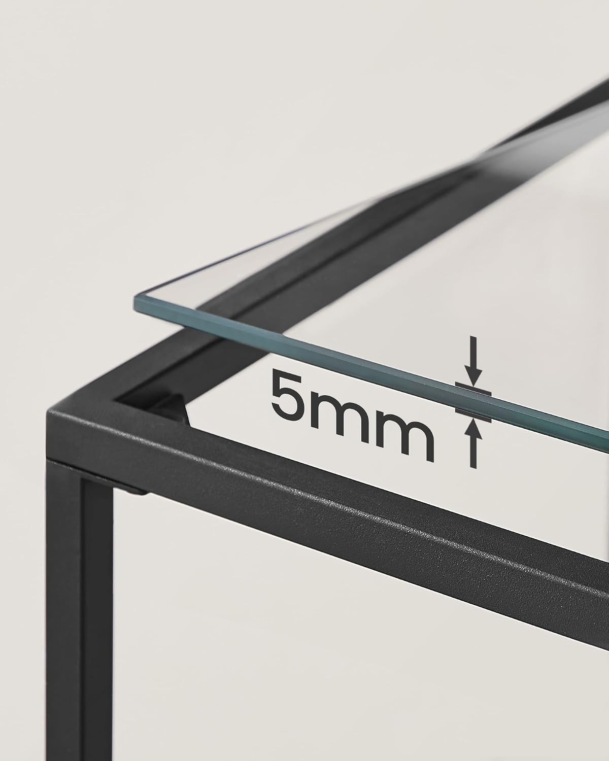 VASAGLE 39.4 Inchs Console Sofa Table, Tempered Glass, 2 Shelves
