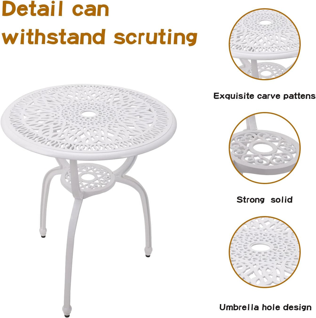 yksy&yksy 3-piece patio bistro furniture set cast-aluminum bistro, side view