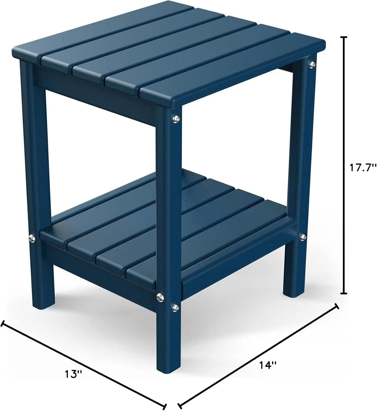 GREENVINES Outdoor Side Table, HDPE 2-Tier Adirondack Tables, Blue