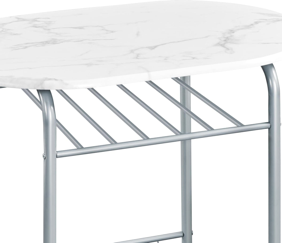 Yaheetech 3 Piece Dining Table Set for 2, Small Table and Chairs, White
