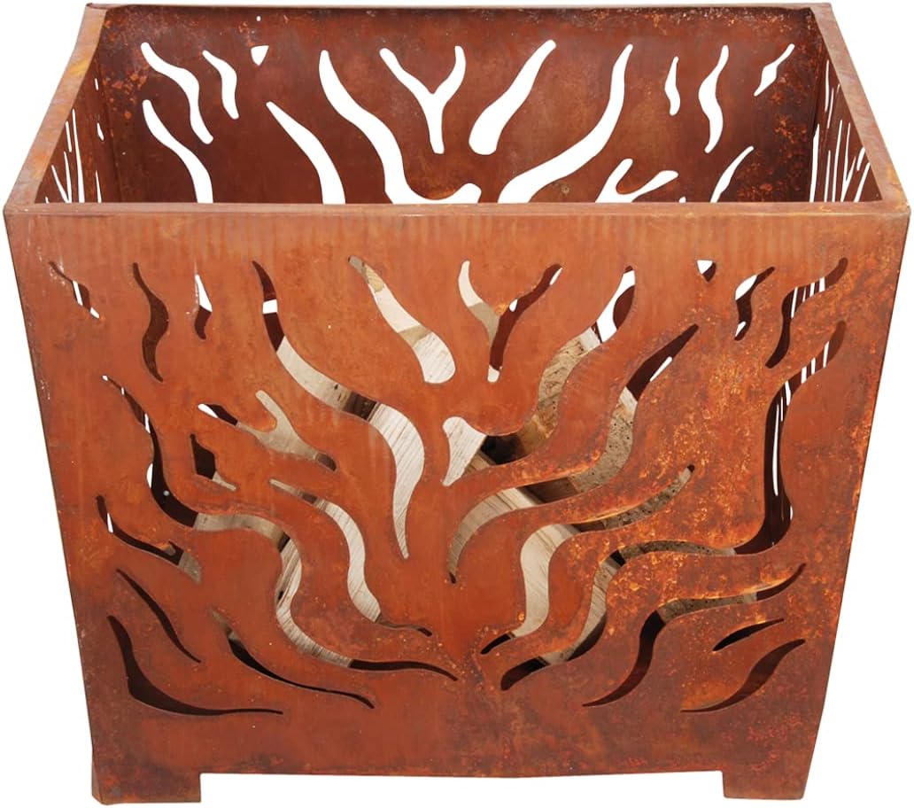 esschert design fire basket with legs shown in use