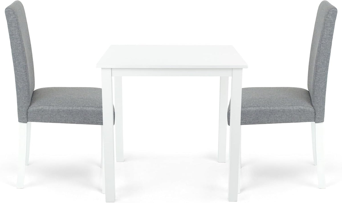 Dining Square Kitchen Table Contemporary Design Solid Wooden in White Finish