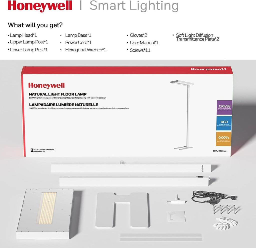 Honeywell 02E LED Floor Lamp, 16000LM Sunturalux Eye Caring Standing Light