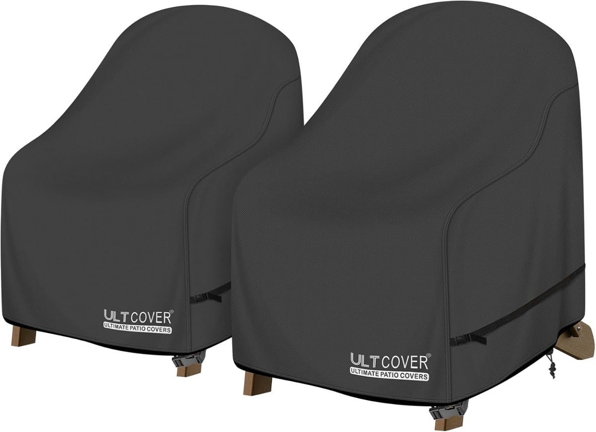ULTCOVER Patio Adirondack Chair Cover 32W x 35D x 36H in, Black