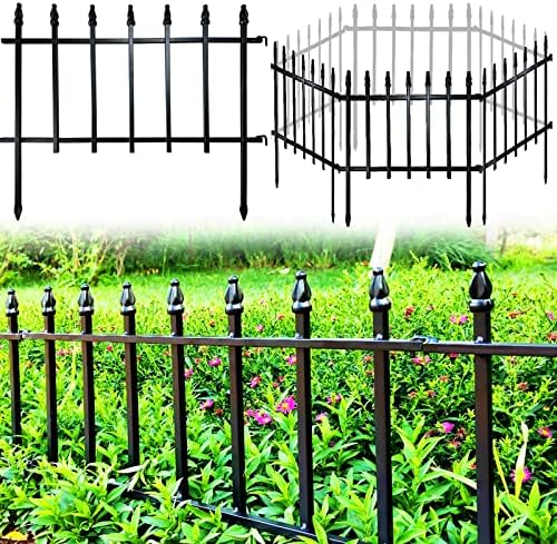 Thealyn 18" H x 22" W Decorative Metal Garden Border Fence, 10 Panels, 18Ft