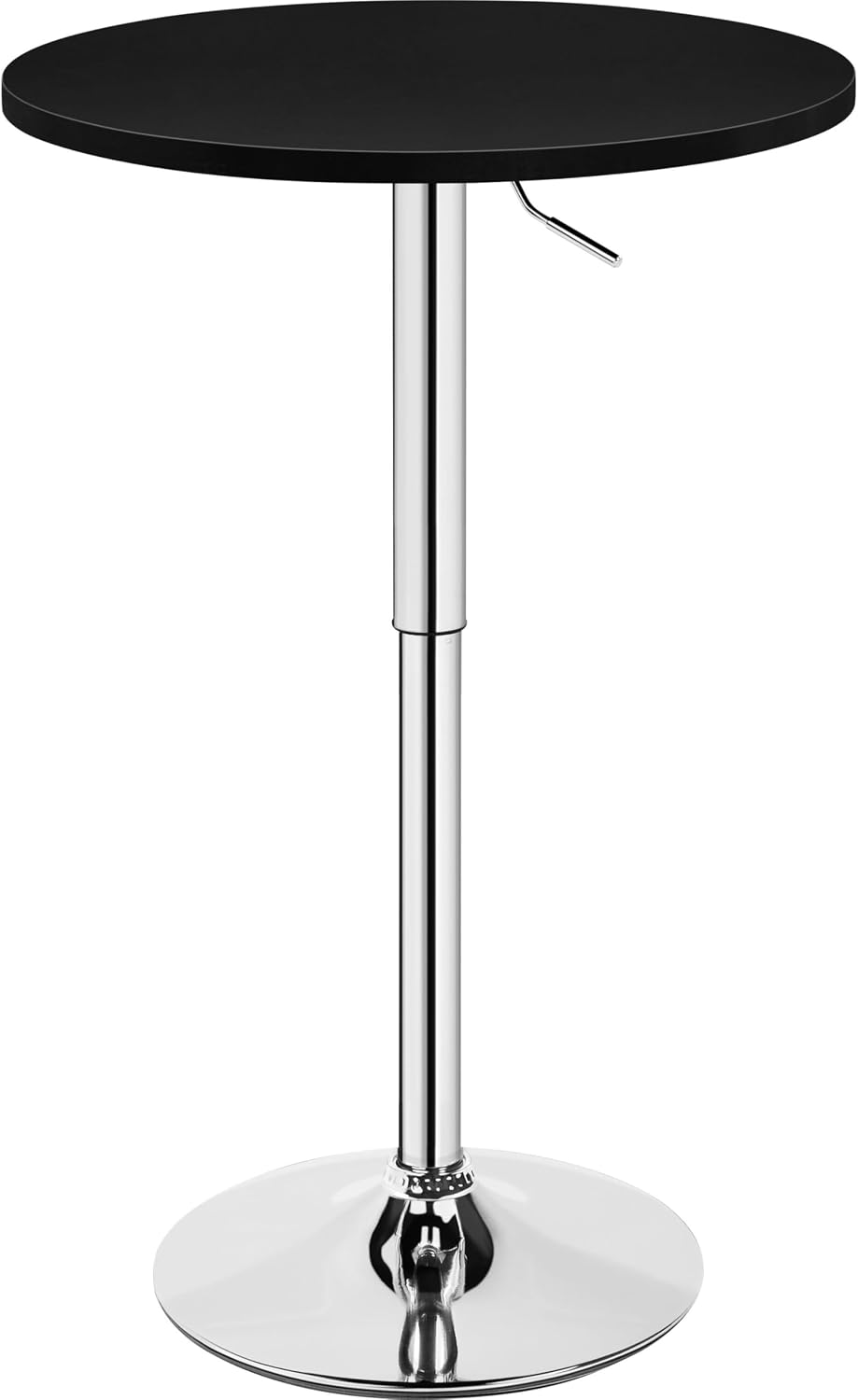 Yaheetech Round Bar Table, Adjustable 27.5-36" Height, Swivel Top, Black