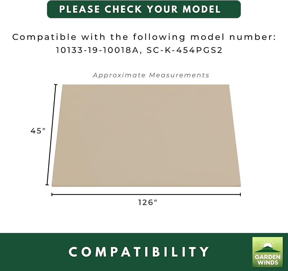 garden winds durable replacement canopy top cover compatible showing dimensions