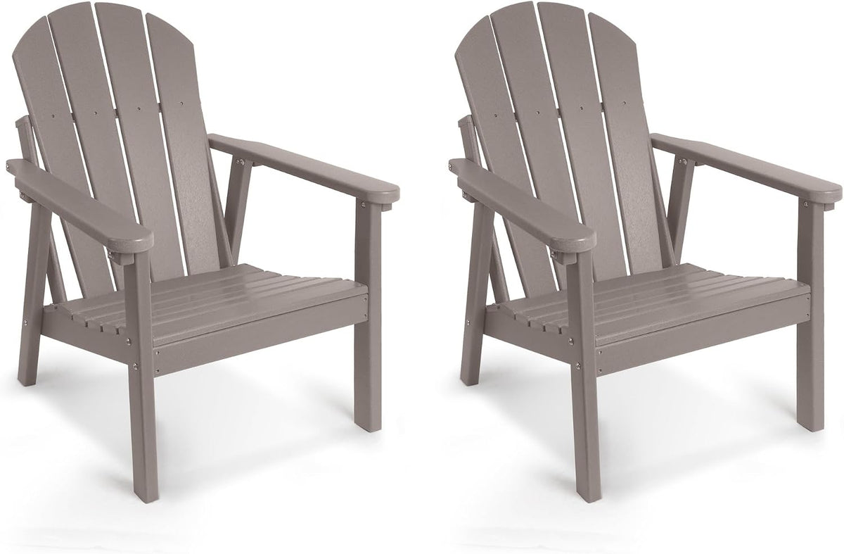 NAVINE Adirondack Chair Set of 2, HDPE All Weather Adirondack Chairs, Fire Pit Chairs, Patio Chairs, Lawn Chairs. Perfect for Porch, Patio, Poolside, Deck.