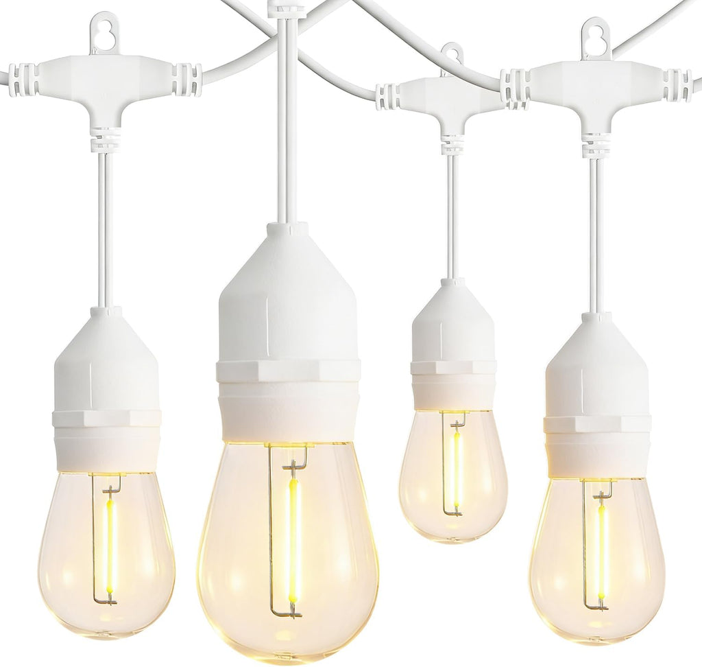 Banord 50FT Outdoor String Lights, S14 Waterproof Patio Lighting, White